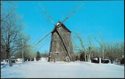Historic Old Windmill Built in 1805 - East Hampton Postcard
