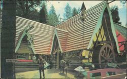 Santa's Village Mill Wheel Toy Shop Skyforest California Postcard