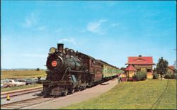 Strasbourg Rail Road Locomotive 1223 & Depot Postcard