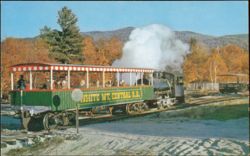 White Mt. Central Railroad Train at Clark's Trading Post Postcard
