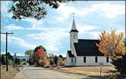 Taylor City Church and Country Road in South Effingham Postcard