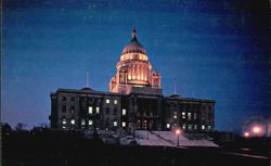 Rhode Island State House at Night Postcard