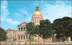Georgia State Capitol Building with Golden Dome Postcard