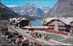Many Glacier Hotel on Swiftcurrent Lake Postcard