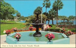 Lake Eola Park Fountain and Gardens Postcard