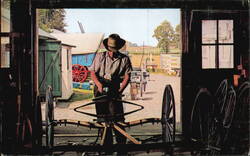Amish Carriage Maker At Work in Heart of Amishland Postcard