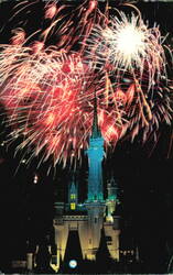 Fantasy in the Sky Fireworks over Cinderella Castle Postcard