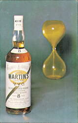 Martin's V.V.O. Blended Scotch Whisky and Hourglass Postcard