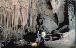 Stone Draperies in Cathedral Room, Lake Shasta Caverns Postcard