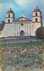 Santa Barbara Mission Established in 1776 California Postcard