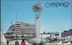 Expo 67 Pavilion of France and Sculpture Postcard