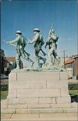 Cenotaph Statues of Soldiers, Charlottetown, PEI Postcard