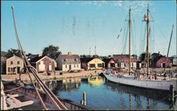 Mystic Seaport Living Maritime Museum Schooner Bowdoin Postcard