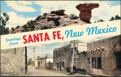 Rock Camel and Oldest House in the U.S.A. Postcard