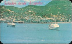 Cruise Ships in Acapulco Bay Postcard