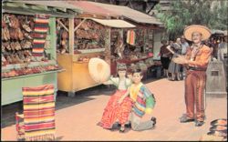 Olvera Street Tacos Stands, Night Clubs, and Gift Shops Postcard