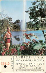 Watusi Geyser - Jungle Train Tour at Africa U.S.A. Postcard