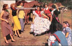 Gauchos and Girls Performing Folk Dances near Buenos Aires Postcard