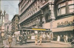 Cable Car Turntable and Market Street San Francisco Postcard
