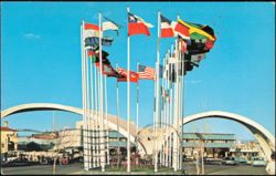 Avenue of Flags and Twin Spans, Immigration Station Postcard