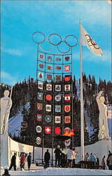 Tower of Nations and Olympic Flame - Squaw Valley 1960 Winter Olympics Postcard