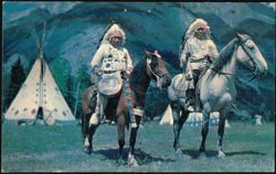 Indian Chiefs in a Native Setting Postcard
