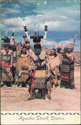 Apache Devil Dance Native American Cultural Performance Postcard