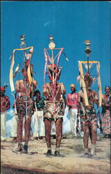 Navajo Sun Wand Dancers at Annual Inter-Tribal Indian Ceremonial Postcard