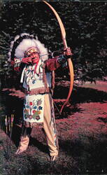 An Old Indian Skill - Native American Archery Postcard
