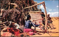 Weaving Navajos - Native American Weaving Traditional Craft Postcard
