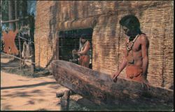 Algonquin Indian Long House Replica, Jamestown Fort Postcard