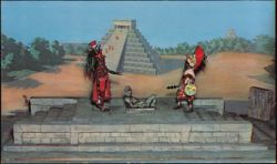 Chacmool - The Red Tiger, Mayan Temple Scene Diorama Postcard