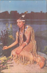 Kateri Picking Herbs, Caughnawaga Indian Reserve Postcard