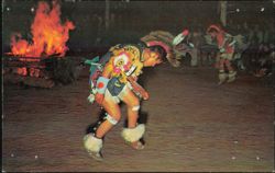 Indian War Dance Performed at Taos New Mexico Postcard
