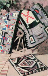 Navajo Rugs Woven in the Indian's Home or Hogan Postcard