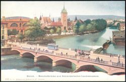 Bahnhofbrücke und Schweizerisches Landesmuseum Postcard