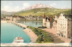 Schwanenplatz und Pilatus, Luzern Postcard