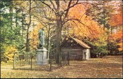 Statue of Mary Jemison and Council House, Letchworth State Park Postcard