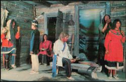False Face Ceremony Iroquois Indian Village New York State Museum Postcard