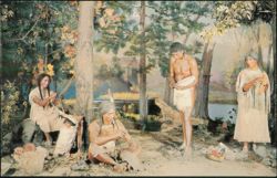 New York State Museum Oneida Indian Group Diorama Albany Postcard