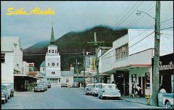 Main Street toward St. Michael Cathedral, Founded 1799 Postcard