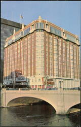 Mapes Hotel and Casino over Truckee River Postcard