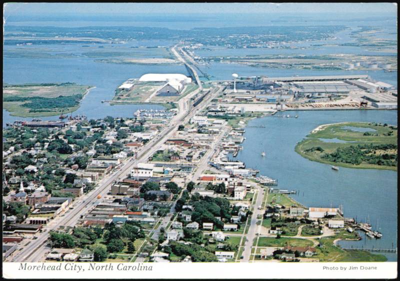 Aerial View of Deep Seaport and Resort Community Morehead City North Carolina