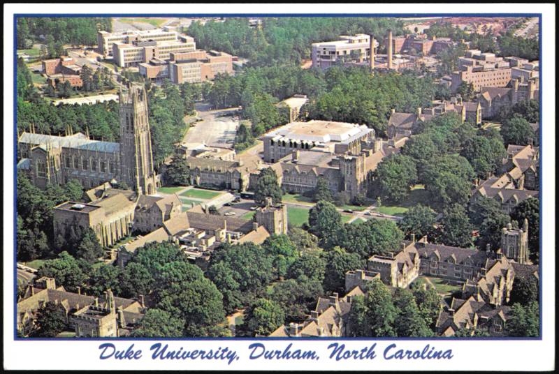 Duke University West Campus Gothic Architecture Aerial View Durham North Carolina