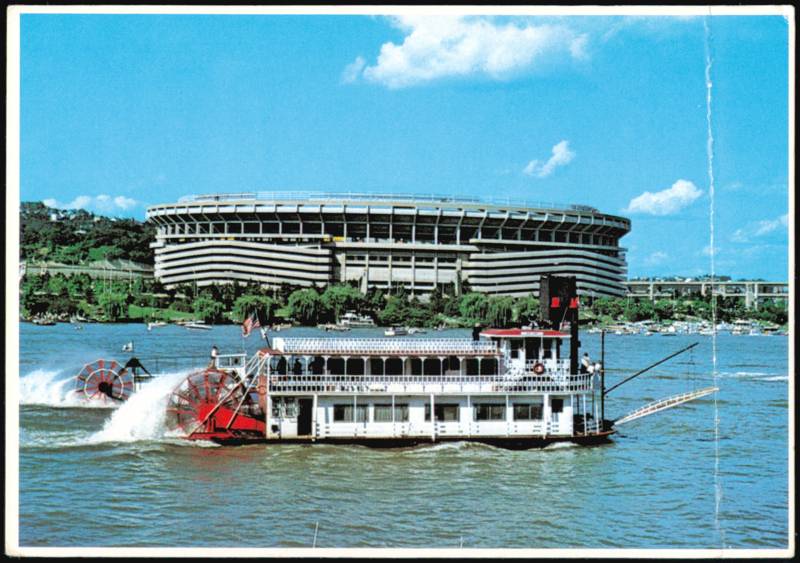 Three Rivers Stadium and Sternwheeler Race Pittsburgh Pennsylvania