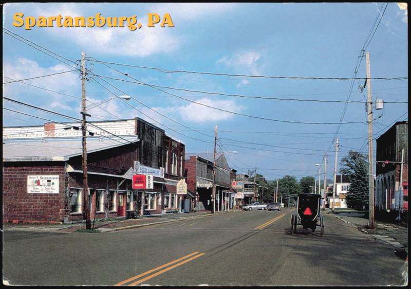 Main Street Horse and Buggy Spartansburg Pennsylvania