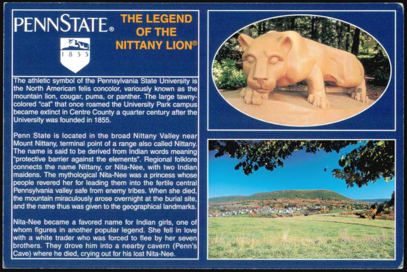 The Legend of the Nittany Lion at Pennsylvania State University University Park