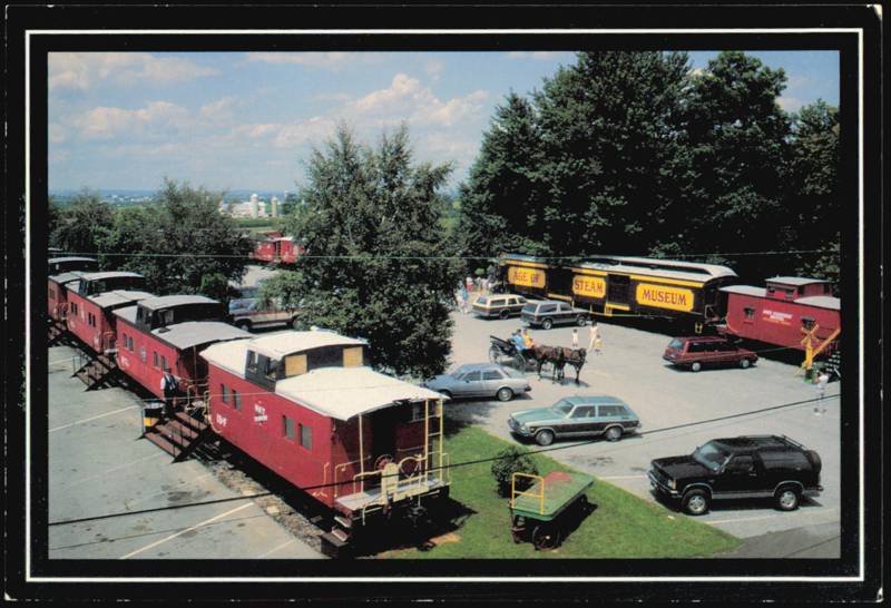 Red Caboose Restaurant and Motel with Horse-Drawn Buggy Strasburg Pennsylvania