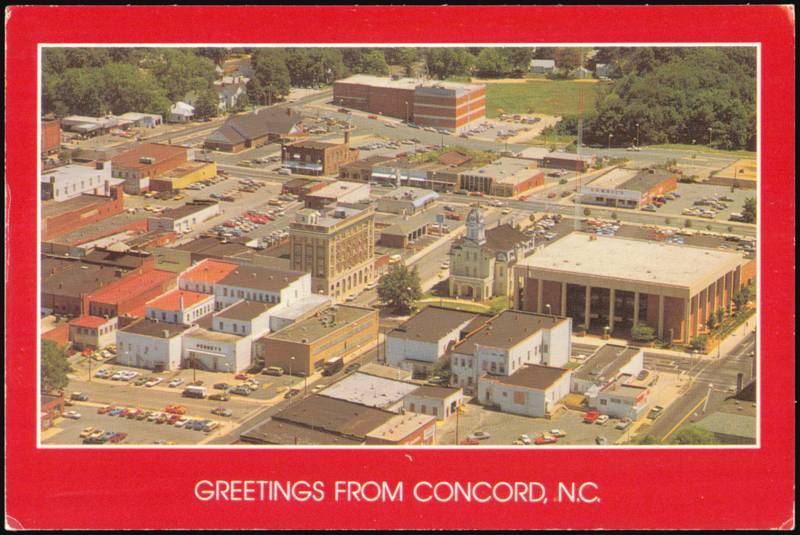 Aerial View of Downtown Concord North Carolina