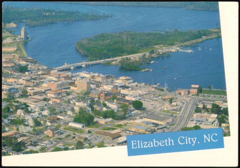 Aerial View of Pasquotank River and Waterfront Elizabeth City North Carolina